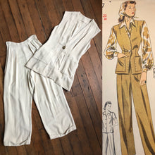 Load image into Gallery viewer, vintage 1940s linen pant set