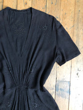 Load image into Gallery viewer, vintage 1940s black studded dress {L}