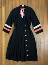 Load image into Gallery viewer, vintage 1940s studded crepe dress