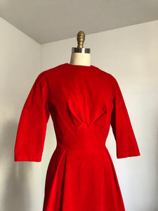 vintage 1950s red velvet dress {xs}