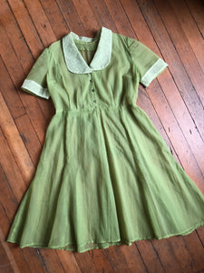vintage 1950s green sheer dress {1X}