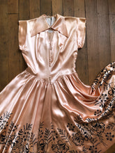 Load image into Gallery viewer, vintage 1940s pink satin dress
