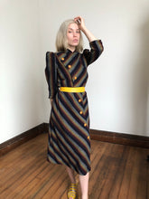 Load image into Gallery viewer, vintage 1930s striped wool dress {s}