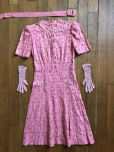 Load image into Gallery viewer, vintage 1930s pink lace dress set