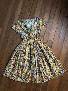 MARKED DOWN vintage 1950s floral sun dress