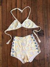 Load image into Gallery viewer, vintage 1940s cotton two piece swim suit