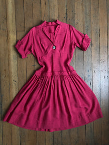 vintage 1950s pink party dress {m}
