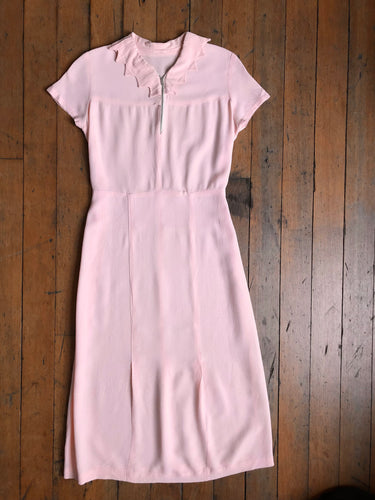 vintage 1930s pink rayon dress {s}