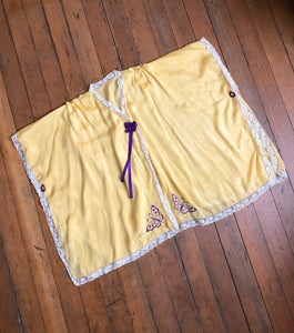 antique 1920s yellow silk bed jacket