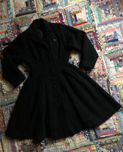 Load image into Gallery viewer, vintage 1940s 50s black princess coat