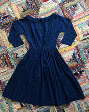 Load image into Gallery viewer, vintage 1950s LANZ blue wool dress