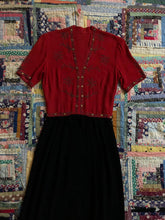 Load image into Gallery viewer, vintage 1940s studded evening gown