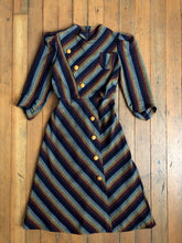 Load image into Gallery viewer, vintage 1930s striped wool dress {s}