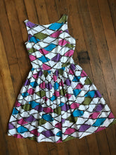 Load image into Gallery viewer, vintage 1960s harlequin sun dress