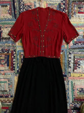 Load image into Gallery viewer, vintage 1940s studded evening gown