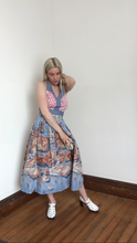 Load image into Gallery viewer, vintage 1950s border print skirt {xs}