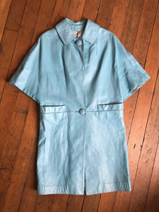 vintage 1960s blue leather jacket {s/m}