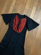 Load image into Gallery viewer, vintage 1930s black and orange dress
