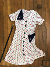 Load image into Gallery viewer, vintage 1940s polka dot dress