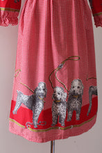 Load image into Gallery viewer, vintage 1960s novelty print John Wolf dog dress