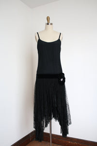 vintage 1920s black party dress {xs}