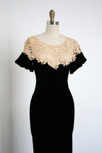 Load image into Gallery viewer, vintage 1930s black velvet gown