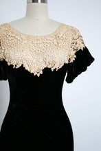 Load image into Gallery viewer, vintage 1930s black velvet gown