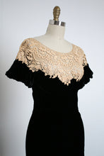 Load image into Gallery viewer, vintage 1930s black velvet gown