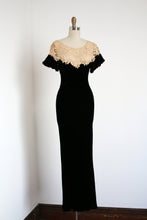 Load image into Gallery viewer, vintage 1930s black velvet gown
