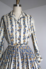 Load image into Gallery viewer, vintage 1950s novelty shirtwaist dress {xs}