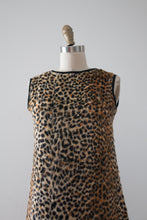 Load image into Gallery viewer, vintage 1960s faux leopard mini dress
