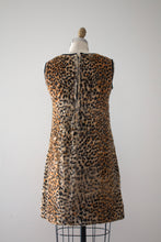 Load image into Gallery viewer, vintage 1960s faux leopard mini dress
