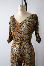 Load image into Gallery viewer, vintage 1970s leopard jumpsuit
