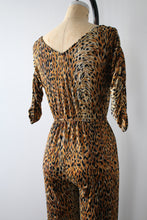 Load image into Gallery viewer, vintage 1970s leopard jumpsuit