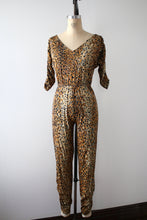 Load image into Gallery viewer, vintage 1970s leopard jumpsuit