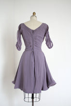Load image into Gallery viewer, vintage 1950s silk lilac evening dress