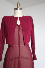 Load image into Gallery viewer, vintage 1930s magenta gown set {m}