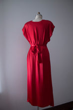 Load image into Gallery viewer, vintage 1940s red liquid satin dress