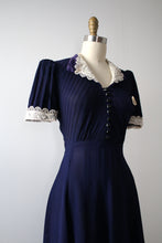 Load image into Gallery viewer, vintage 1930s blue rayon dress