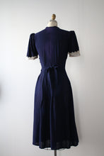 Load image into Gallery viewer, vintage 1930s blue rayon dress