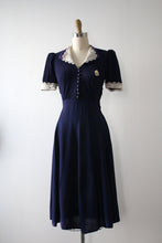 Load image into Gallery viewer, vintage 1930s blue rayon dress