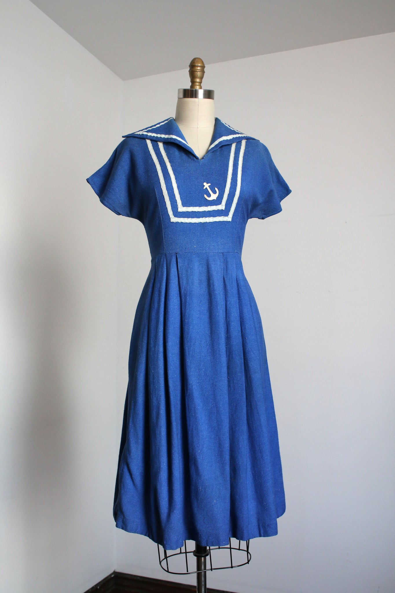 vintage 1940s nautical linen dress {S} – Trunk of Dresses vintage 1940s nautical linen dress {S} – Trunk of Dresses