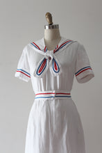 Load image into Gallery viewer, vintage 1930s nautical linen dress