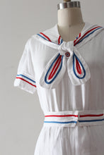 Load image into Gallery viewer, vintage 1930s nautical linen dress