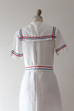 Load image into Gallery viewer, vintage 1930s nautical linen dress