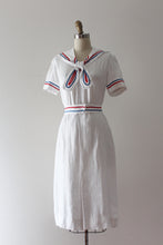Load image into Gallery viewer, vintage 1930s nautical linen dress
