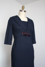 Load image into Gallery viewer, MARKED DOWN vintage 1960s navy wiggle dress {S}