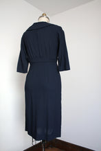 Load image into Gallery viewer, vintage 1960s navy wiggle dress {S}