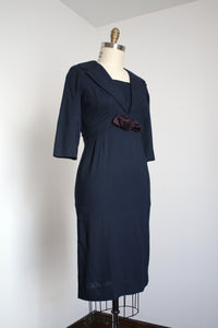 vintage 1960s navy wiggle dress {S}