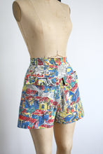 Load image into Gallery viewer, vintage 1950s novelty print shorts {xs/s}